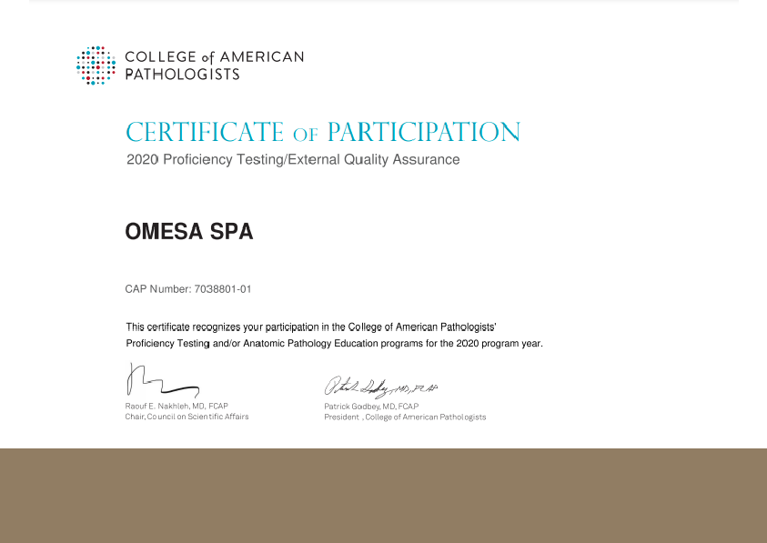 CAP Certificate of Participation – OMESA SPA