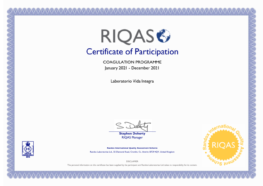 RIQAS Coagulation – Vida Integra