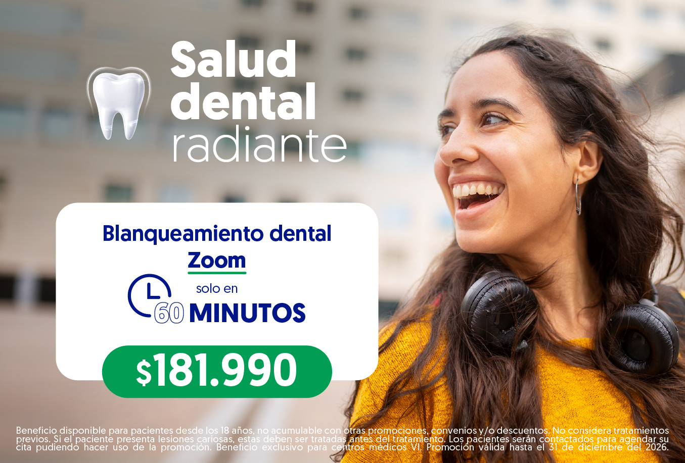 Salud dental radiante — Blanqueamiento dental Zoom en 60 minutos, $181.990