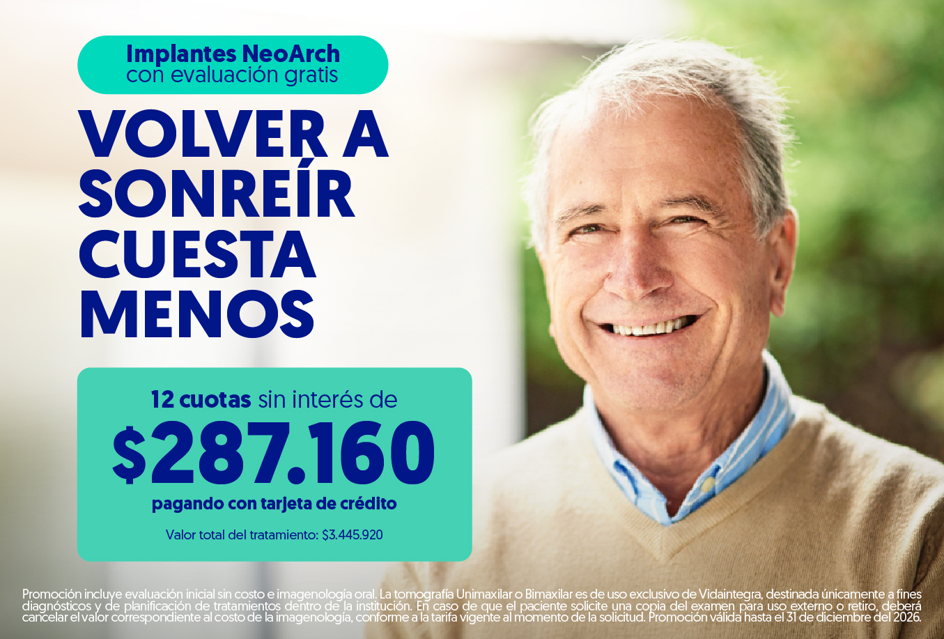 Implantes NeoArch con evaluación gratis — Volver a sonreír cuesta menos